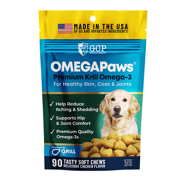 GCP OmegaPaws Chews for Dogs - 90 Tasty Soft Chews