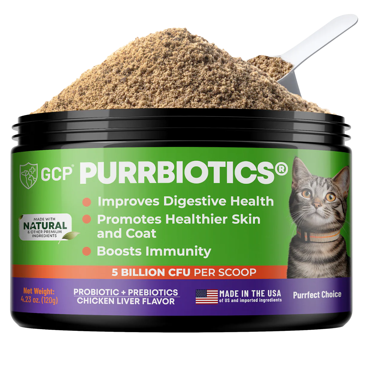 GCP Purrbiotics - Daily Probiotics for Cats - 120 Servings