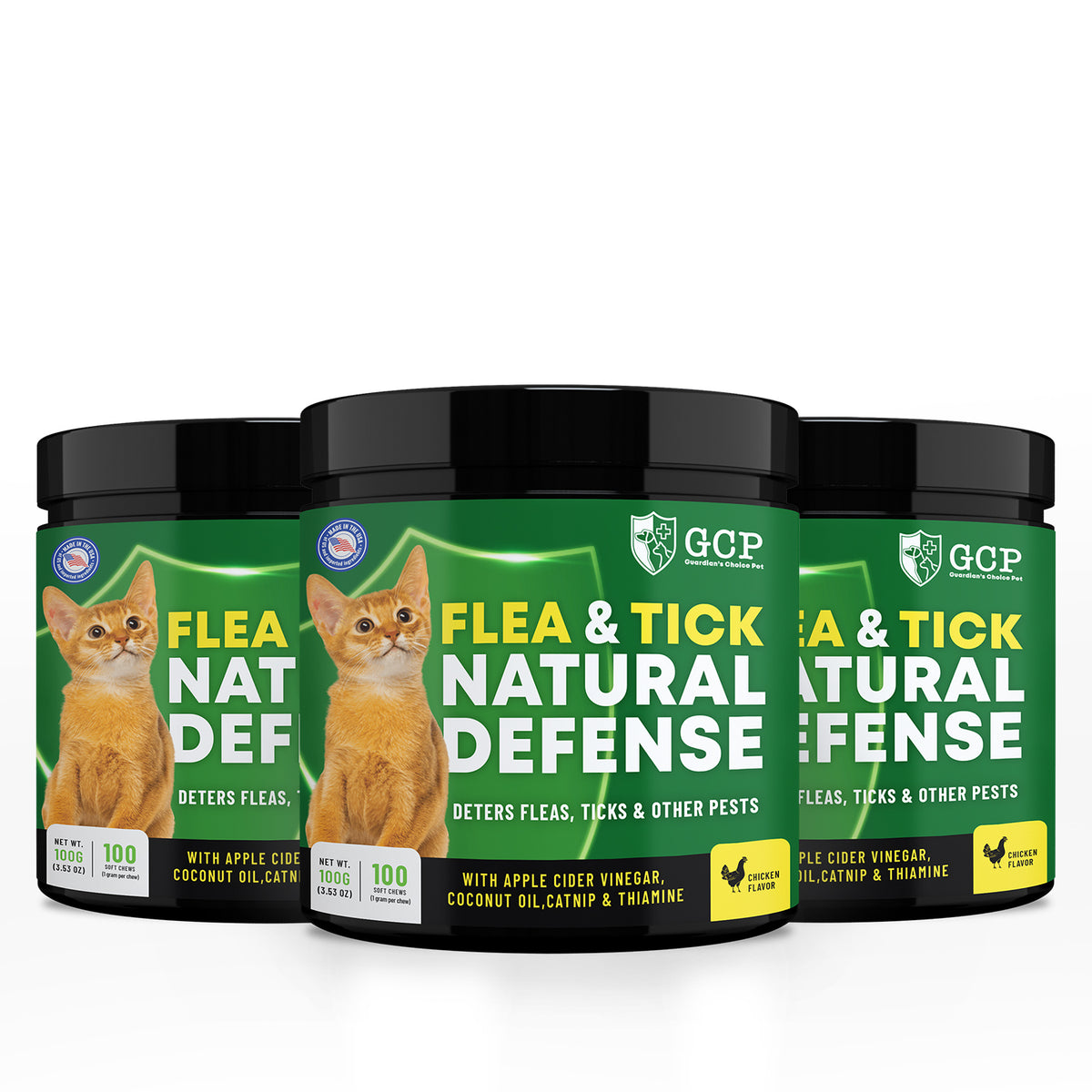 GCP Flea &amp; Tick Natural Defense for Cats - 100 Soft Chews